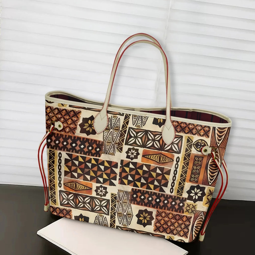 New Customized Women's Handbags Polynesian Tapa Fashion Leather Lady Handbag Casual Large Capacity Totes Shoulder Bags Teen Girl