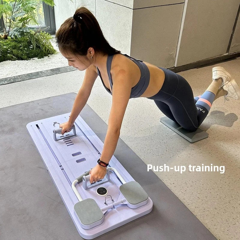 2025 Hot New Multi-functional Web Wheel Fitness Board Multi Foldable Portable Muscle Training Position Fitness Push up Bar Board