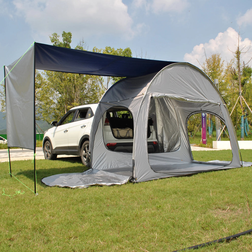 2-Person Double Layer SUV Tent with Canopy Add Raincover for Car Rear Trunk for Car Tailgate & Tram Use