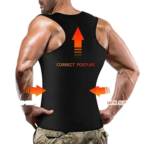 Mens Body Shaper Waist Trainer Sauna Suits Sweat Vest Slimming Weight Loss Fitness Tummy Control Fat Burner Workout Corset Home