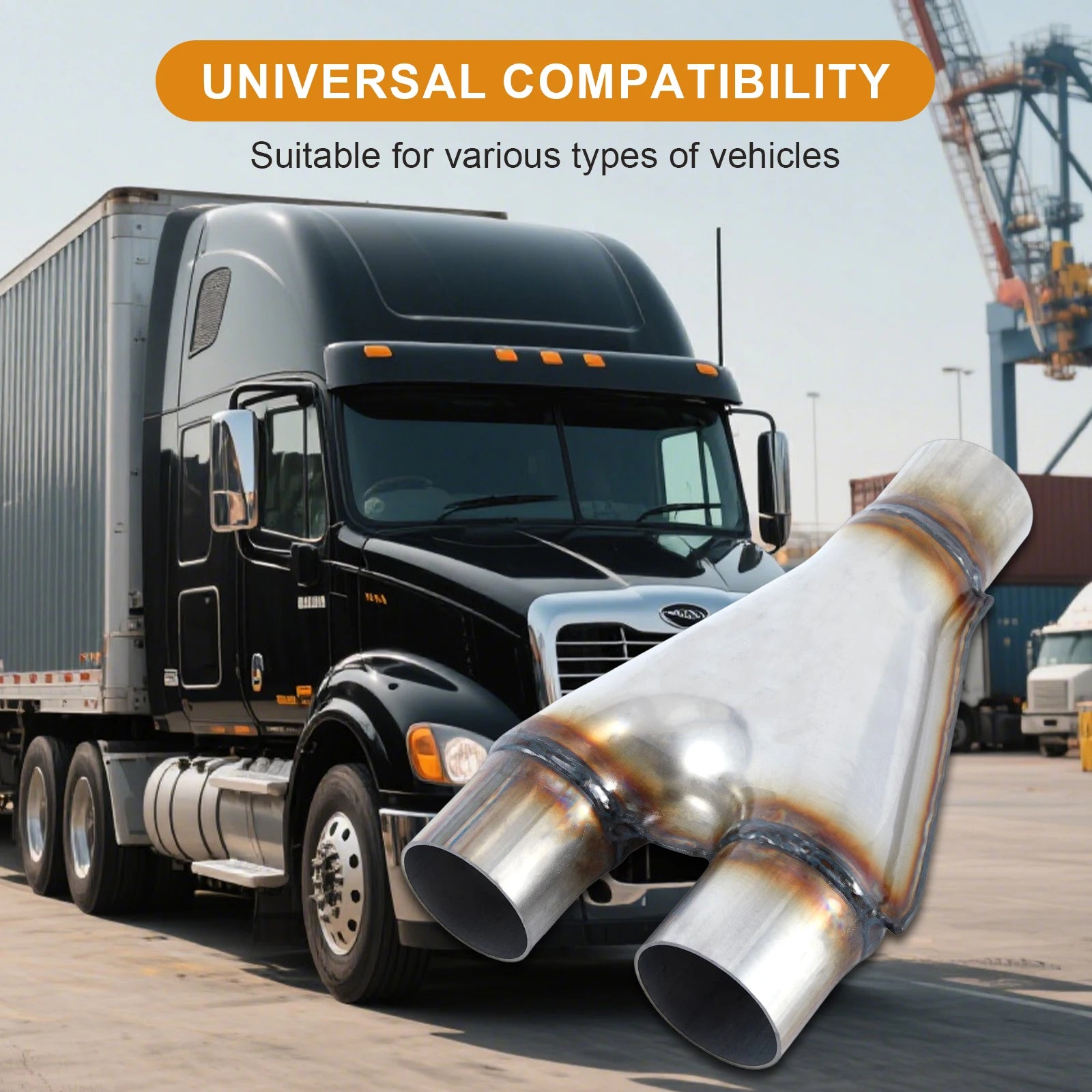 Universal Stainless Steel 2.75" 2.25" Exhaust Muffler Y Pipe Adapter Weld-on Dual Pipe Mirror Polished Finish 1.5mm Thickness