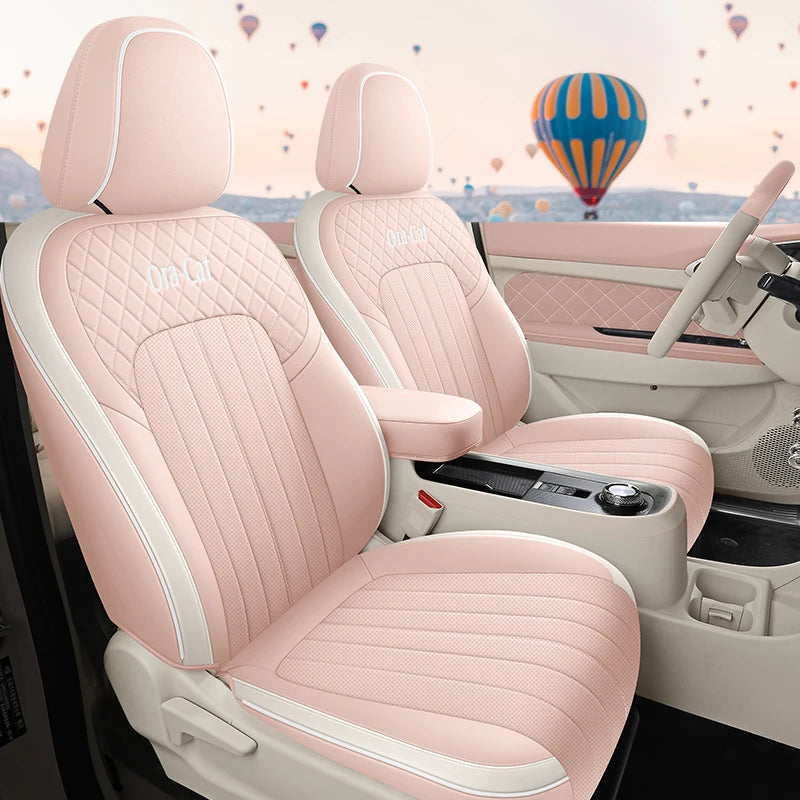 For GWM Ora 03 Great Wall Motor Haomao Funky Cat Interior Kits Custom Car Seat Covers Full Set Leather Sports Style