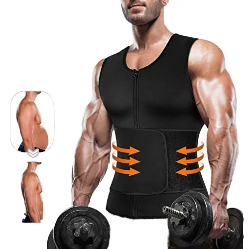Mens Body Shaper Waist Trainer Sauna Suits Sweat Vest Slimming Weight Loss Fitness Tummy Control Fat Burner Workout Corset Home