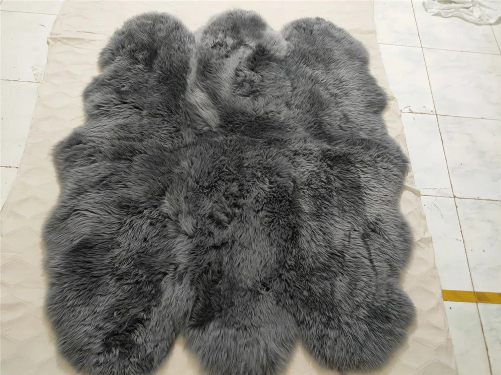 Modern  Fashion 100% Pure White Sheepskin Fur Rug Soft High Pile Carpet  for Living Room Exercise  Prayer  and Picnic Use