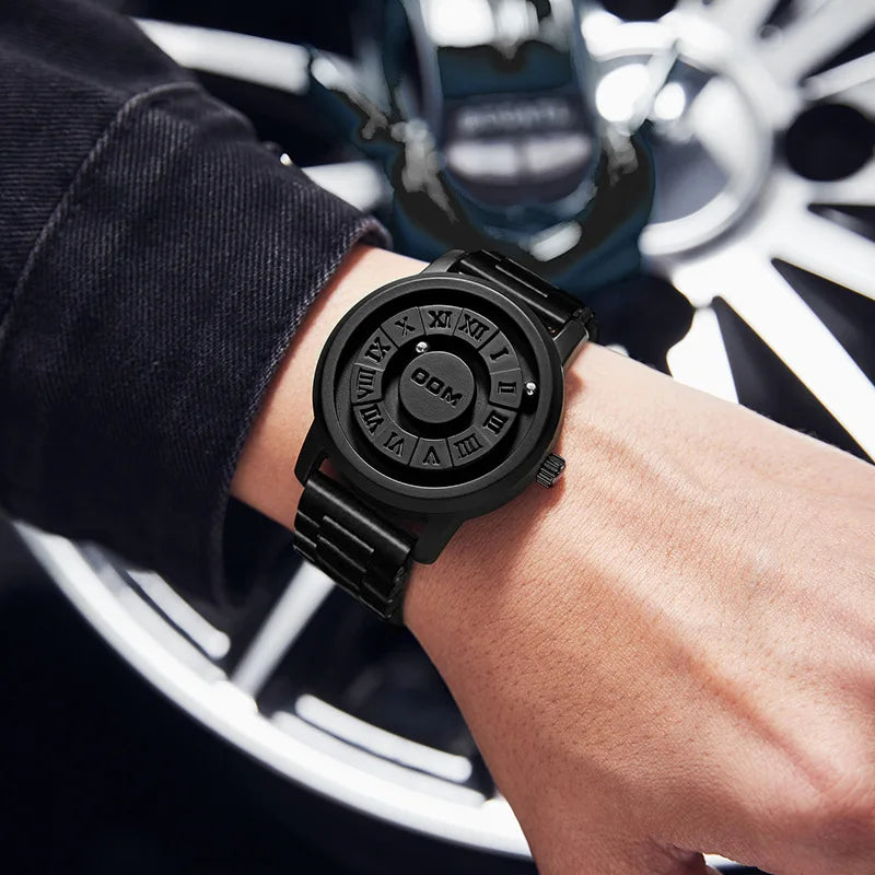 Dom 1345 Men Quartz Unique Design Watch Fashion Business Creative Scrolling Iron Ball Pointer Waterproof Male Watches for Gift