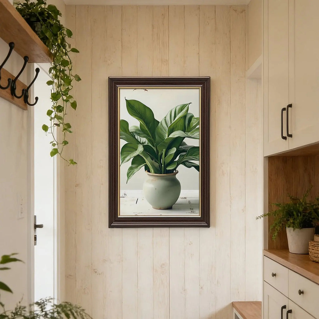 12x18 Inch Home Canning Art in Wood Grain Gold Frame for Farmhouse Kitchen
