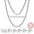 RINNTIN BSC29 Neck Chain Wholesale Popular Hiphop Men Jewelry Solid 18K Gold 925 Sterling Silver Diamond-Cut Rope Chain Necklace