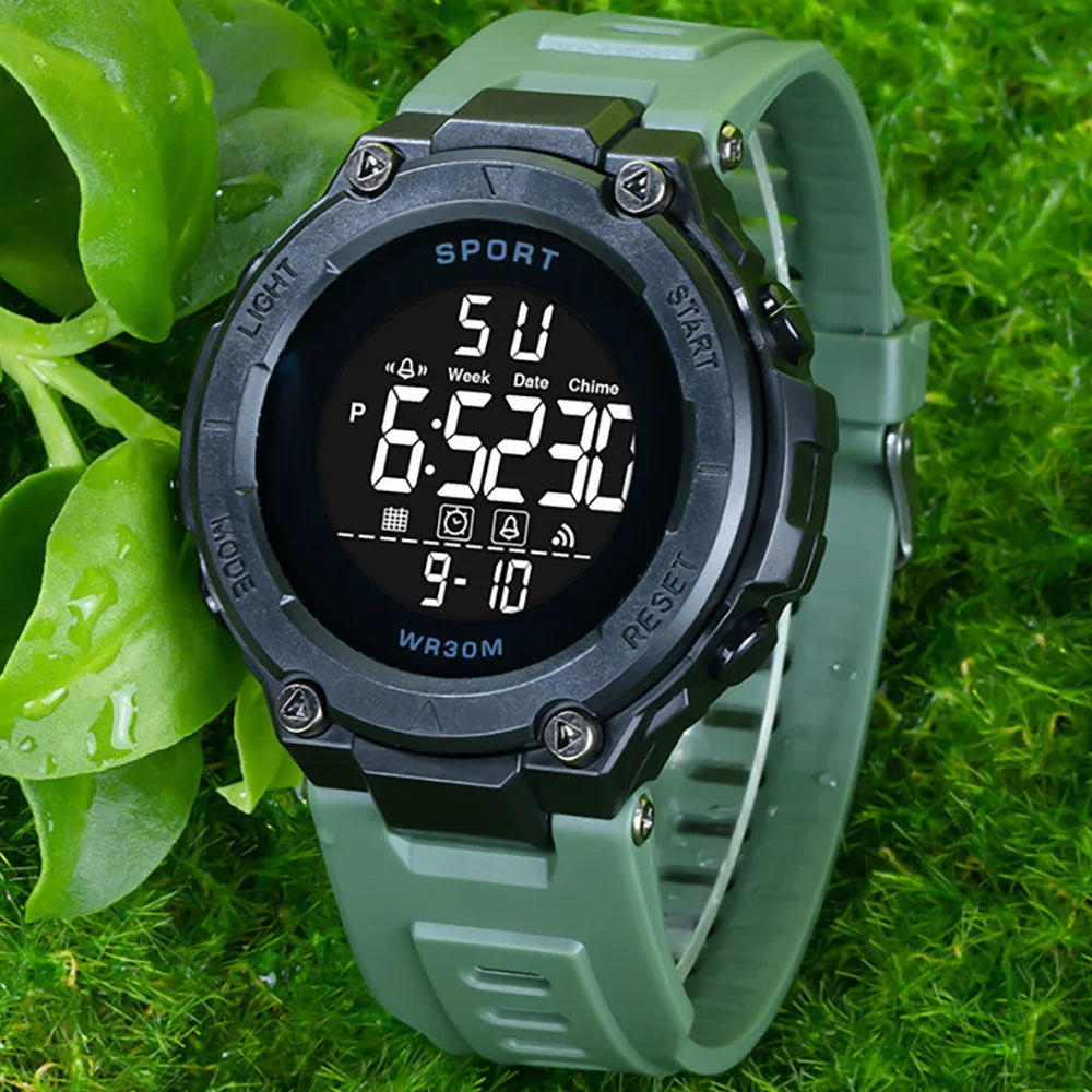 Men Wrist Watches Water Resistant Luminous Stopwatch Timer Dual Time Display Digital Watch