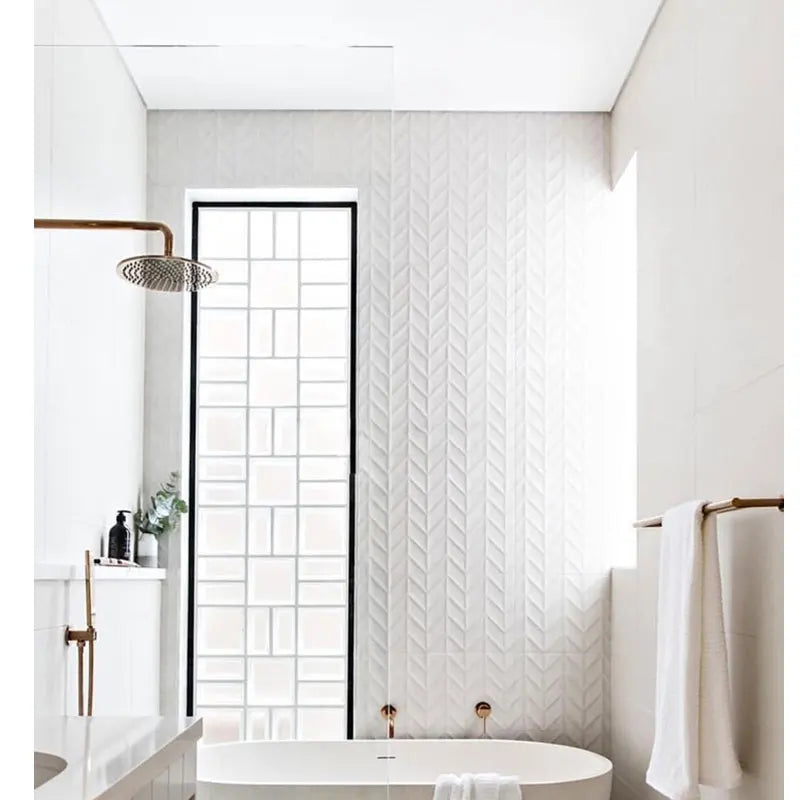 300x600mm Big Ceramic Tile for Kitchen Backsplash Interior Wall Decor Mosaics  Carved White Porcelain Bathroom Shower Chevon