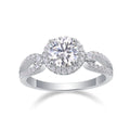 925 Silver Metal with Rhodium Plating Fashion Accessory 1 Carat Elegant Ladies Moissanite Ring