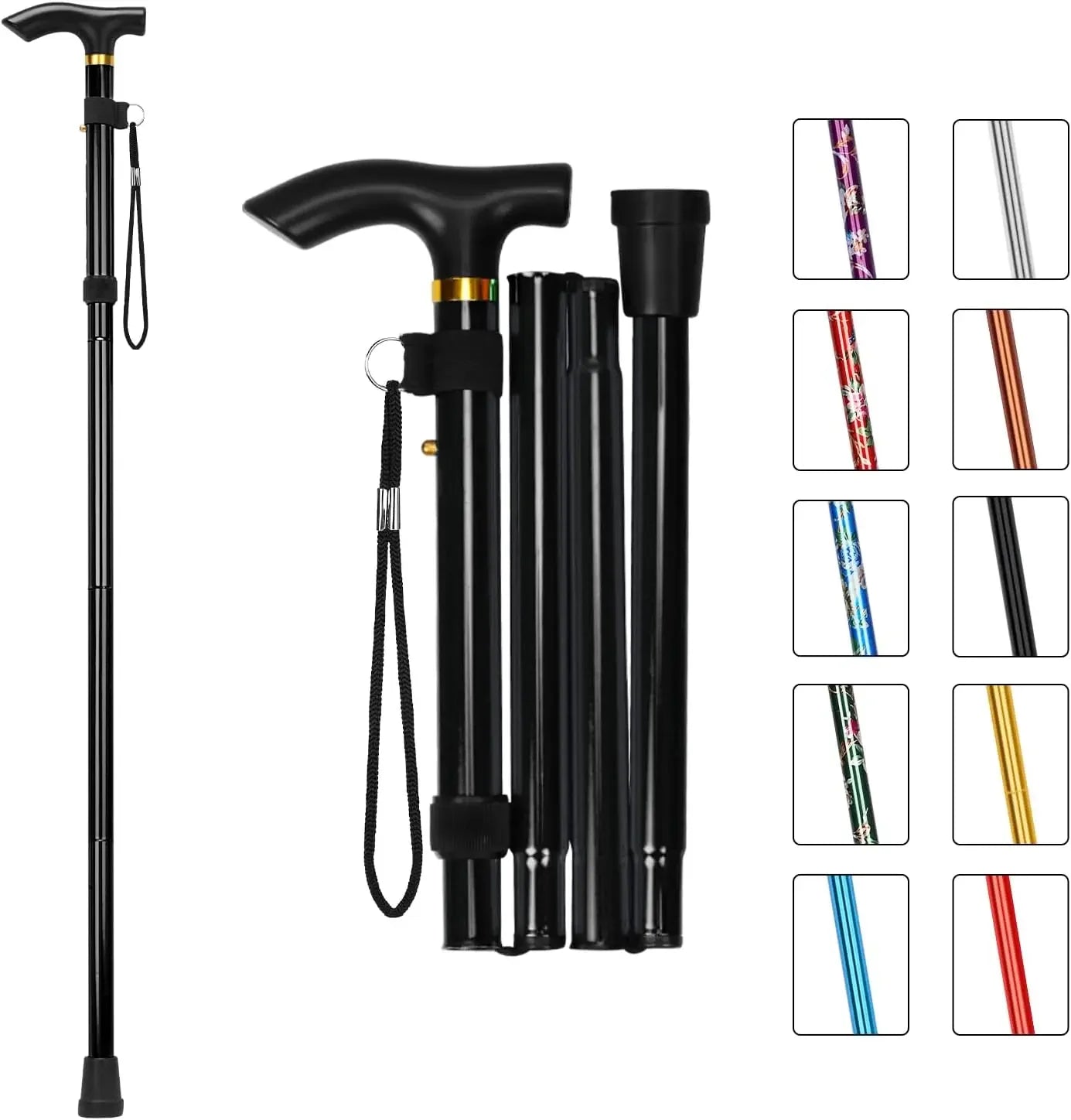 Hot Selling and Cheap Walking Cane Aluminum Poles Hiking Walking Stick Lightweight and Foldable Elderly Crutches