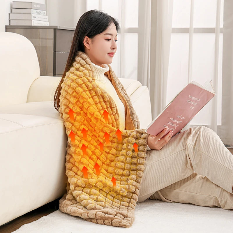 Electric Wrap Poncho Blanket USB Heated Shawl Wearable Electric Blanket 3 Heat Settings Cozy Winter Electric Blanket Throw