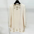 Bettergirl Autumn Winter New Female Star Temperament Fashion Heavy Industry Nail Beaded Diamond Long Sleeve Dress