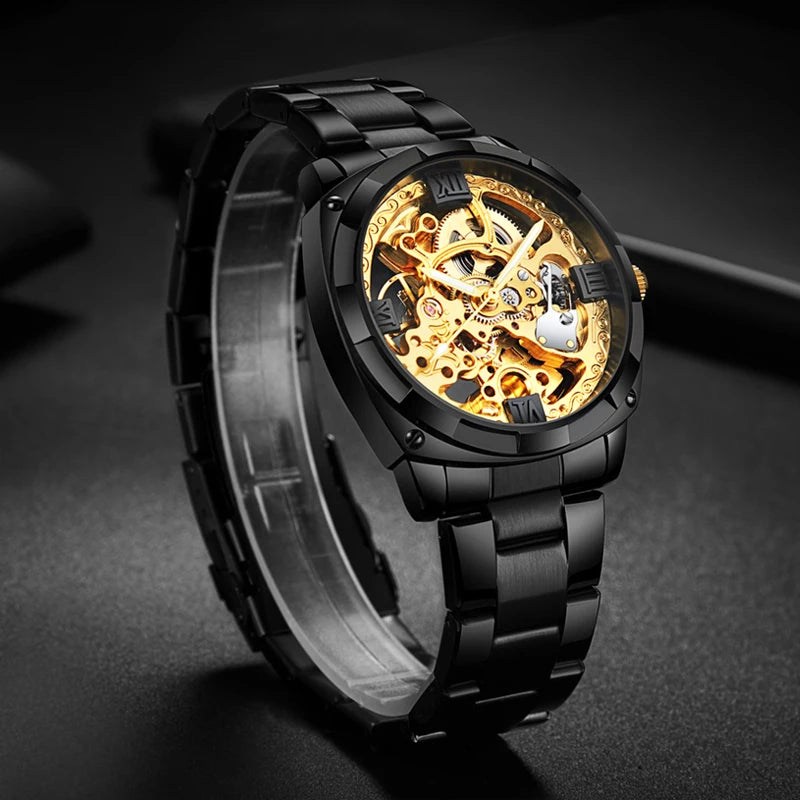 2021 Classic Luxury Fashion Men Watch Waterproof Luminous Skeleton Mechanical Watch