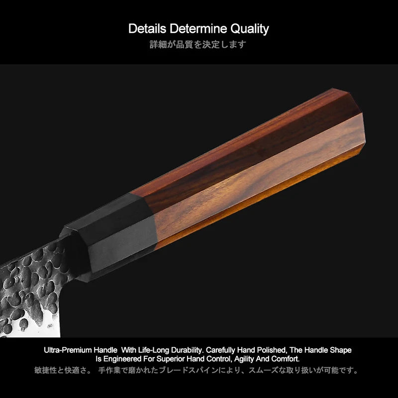 Yangjiang Grandsharp Hand Forging High Carbon Steel Japanese Nakiri Knife Japanese Kitchen Chef Knife With Natural Wood Handle
