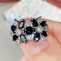A038 Flower Cluster Ring Women's Lab Created Cubic Zirconia Oval Prong Setting Party Fashion Rings