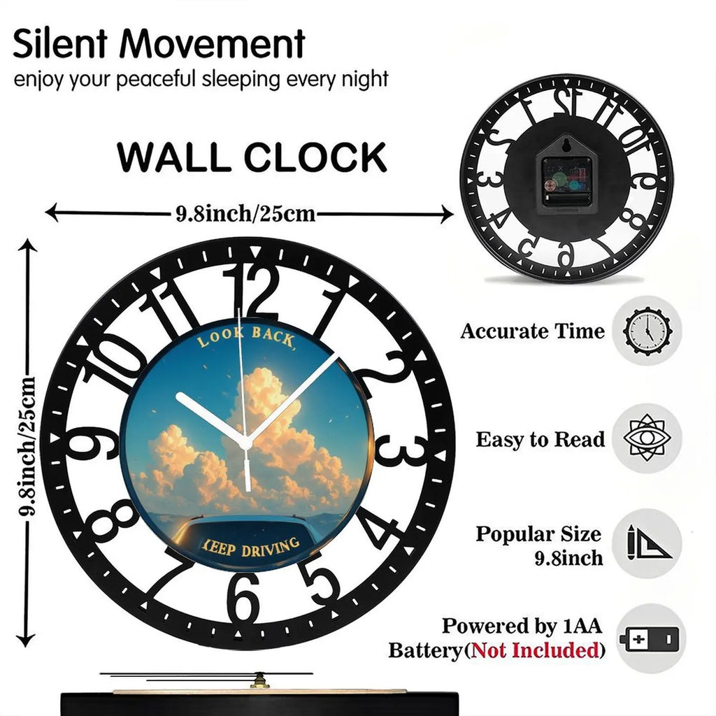 25cm Circular Iron Wall Clock with a Retro Kitchen Scale Design