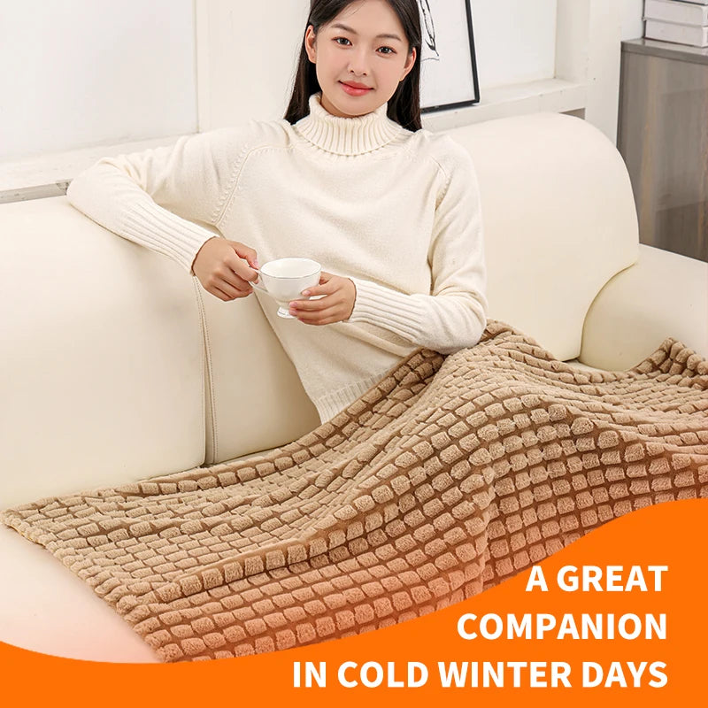 Electric Wrap Poncho Blanket USB Heated Shawl Wearable Electric Blanket 3 Heat Settings Cozy Winter Electric Blanket Throw