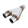 Universal Stainless Steel 2.75" 2.25" Exhaust Muffler Y Pipe Adapter Weld-on Dual Pipe Mirror Polished Finish 1.5mm Thickness