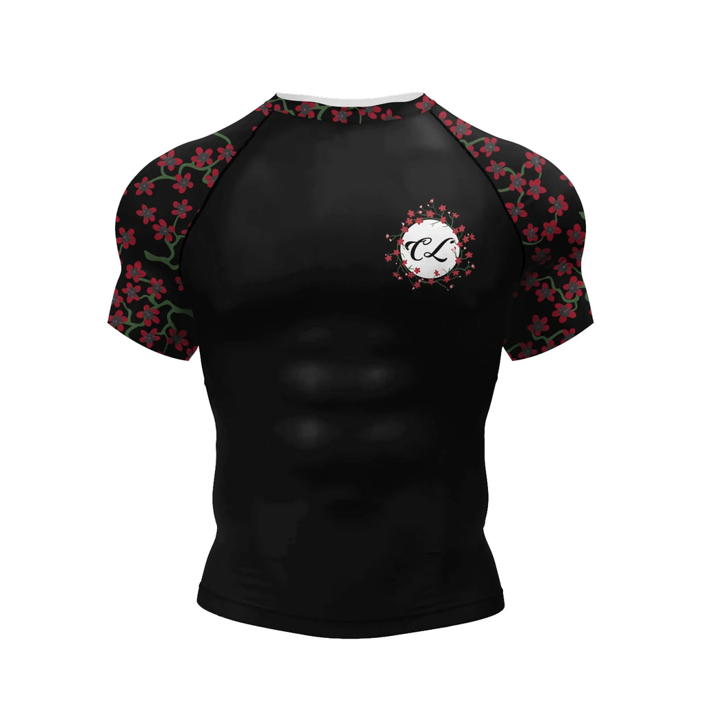 Men's Quick Dry Sportswear Custom Design England Style Eco-Friendly BJJ MMA Rash Guard Fitness Wear Short Sleeve Shirts Plus