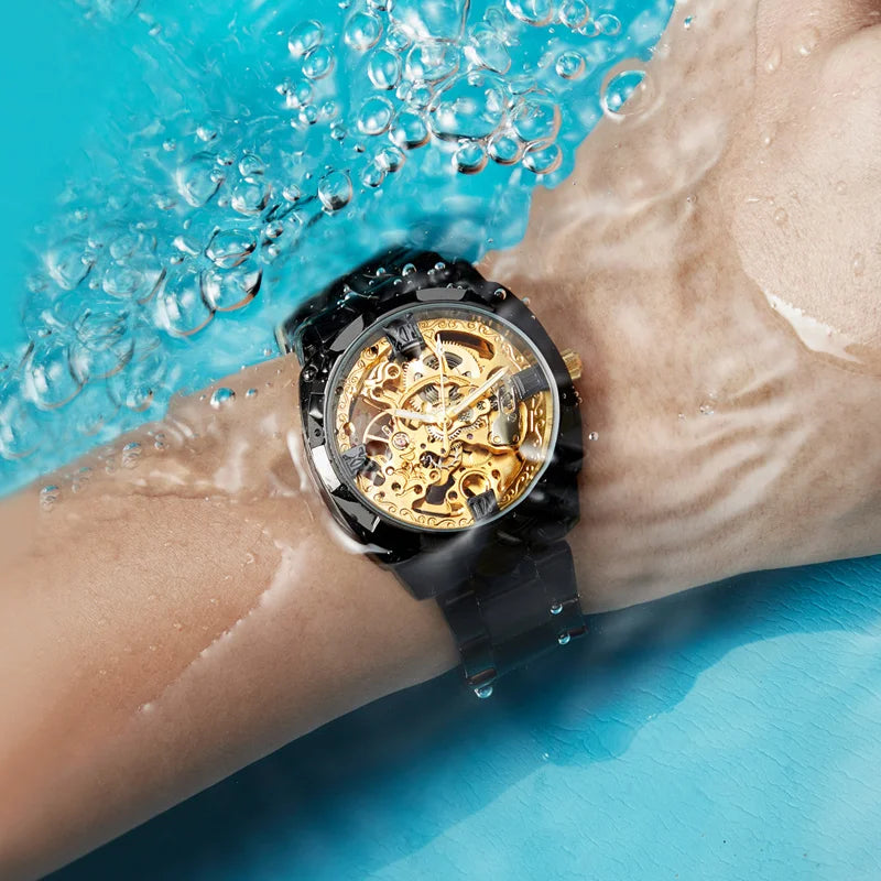 2021 Classic Luxury Fashion Men Watch Waterproof Luminous Skeleton Mechanical Watch