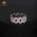 Hot Sale Fashion New Design Gold and Silver Moissanite  Ring Full Diamond GRA Certificates Pass Diamond Tester Hip Hop Style