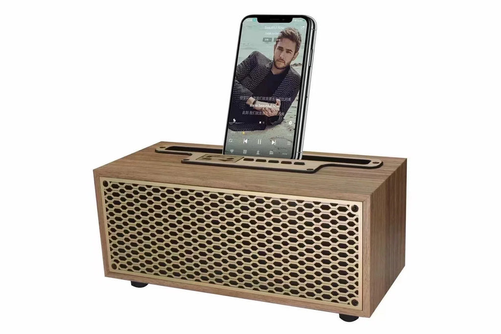 XM-5 New Portable Wireless BT Speaker with High Volume Desktop Wooden Retro Radio and Mini Wireless Speaker
