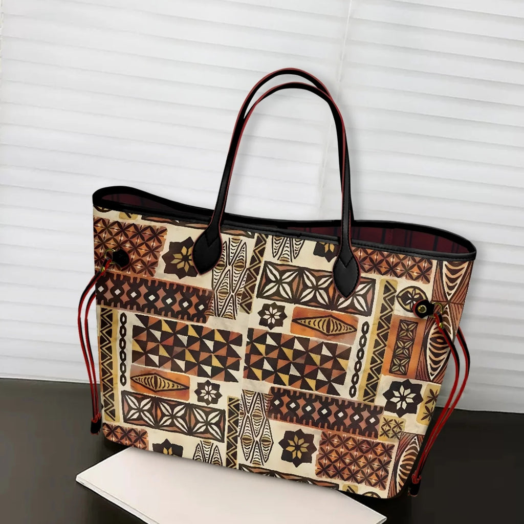 New Customized Women's Handbags Polynesian Tapa Fashion Leather Lady Handbag Casual Large Capacity Totes Shoulder Bags Teen Girl