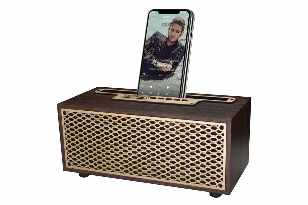 XM-5 New Portable Wireless BT Speaker with High Volume Desktop Wooden Retro Radio and Mini Wireless Speaker
