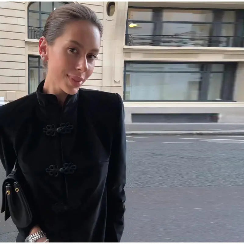 Napoleon Women Jackets Coat Solid Single Breasted Pad Shoulder Loose Outwear 2026 Female Spring New Chic Elegant Coats Jackets