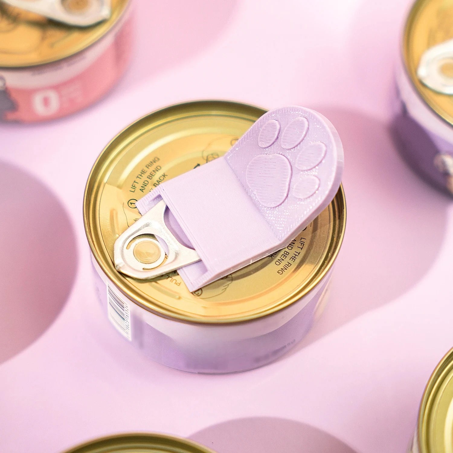 Cute Cat Paw Pet Food Can Opener Easy Ring Pull Opener Tool for Cat Dog Canned Food Protect Nails Ergonomic Kitchen Accessories