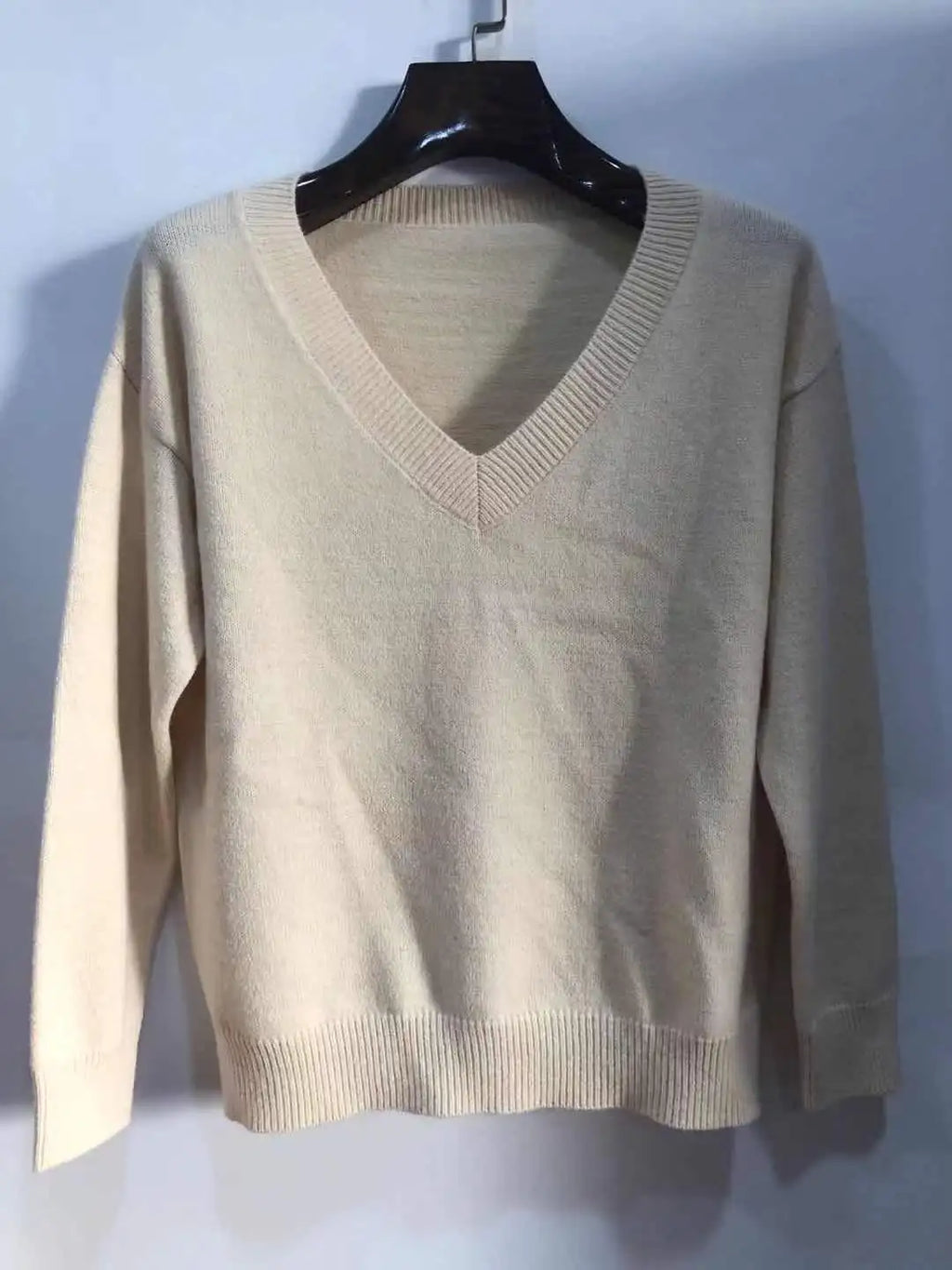 Sweater Women Pullover Knitting Top Jumper V Neck Solid Color Thick Knitwear 2025 Autumn Winter Knitted Tops Office Lady Casual