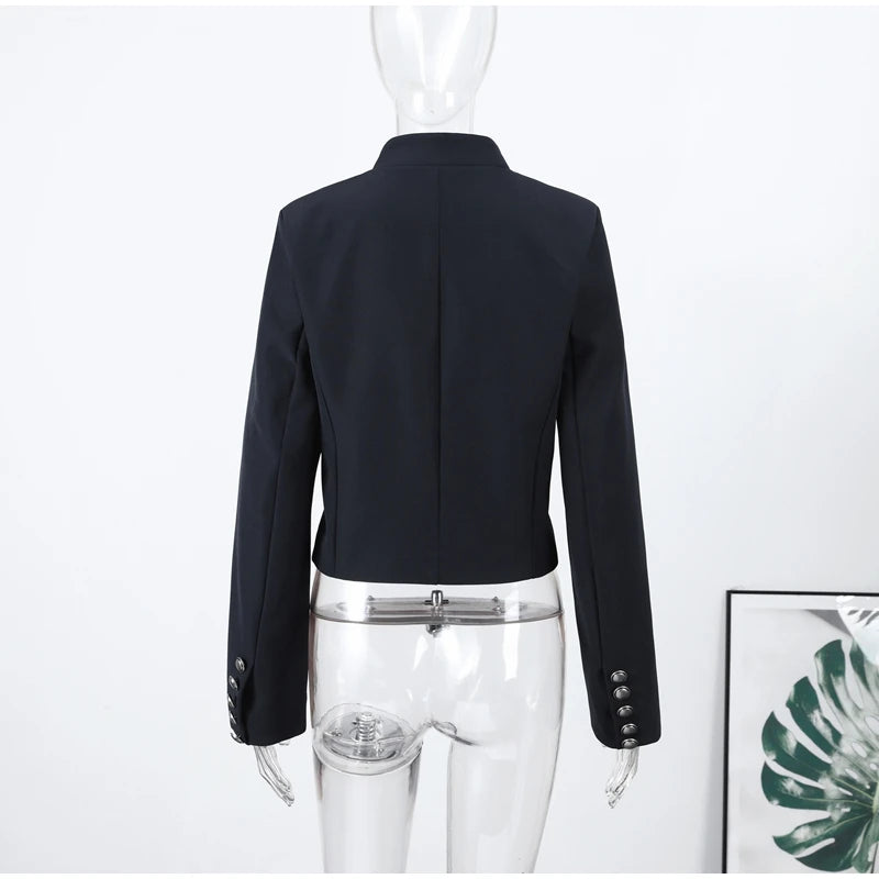 Napoleon Women Jackets Coat Solid Single Breasted Pad Shoulder Loose Outwear 2026 Female Spring New Chic Elegant Coats Jackets
