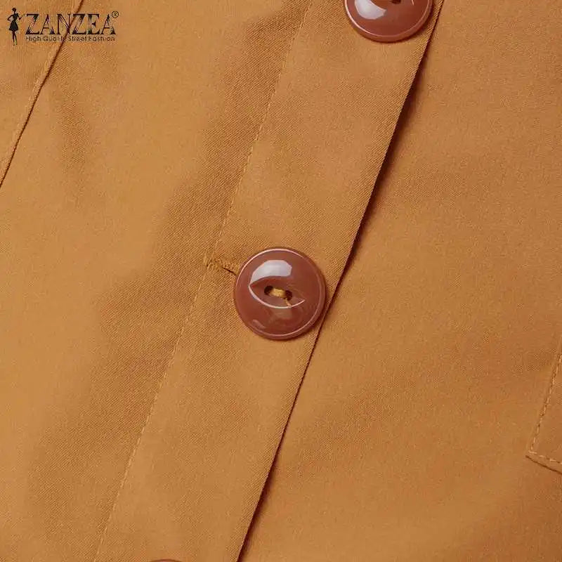 2024 ZANZEA Women High Waist Solid Cargo Skirt Fashion Summer Skirts OL Work Knee-length Faldas Saia Casual Party Club Jupe
