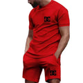 Summer new men's short-sleeved T-shirt and breathable shorts two-piece set men's outdoor leisure fashion shorts running