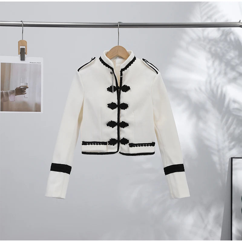 Napoleon Women Jackets Coat Solid Single Breasted Pad Shoulder Loose Outwear 2026 Female Spring New Chic Elegant Coats Jackets