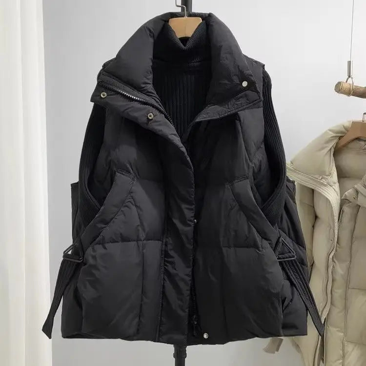 Women's Puffer Vest Fall Casual Stand Collar Lightweight Bodywarm Sleeveless Zip Up Padded Jackets Outerwear Padded Coat Women