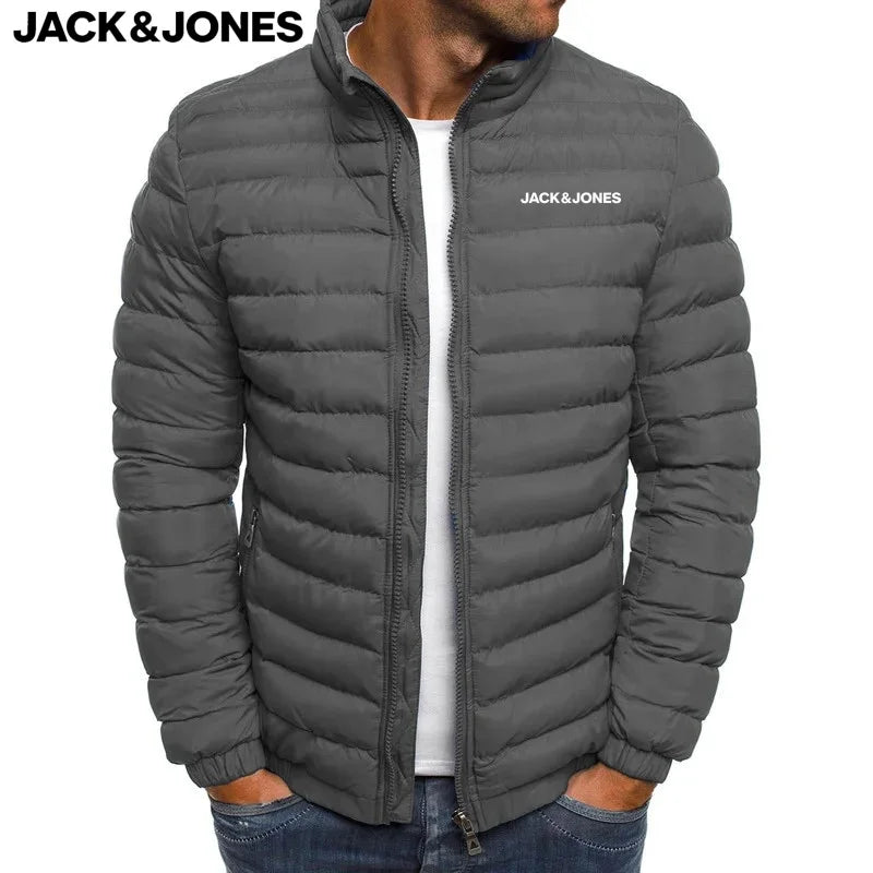 Jack Jones Is Purchasing New Thick Men's Warm and Casual Jackets and Stand-up Collar Men's Windproof Cotton Down Jackets for The