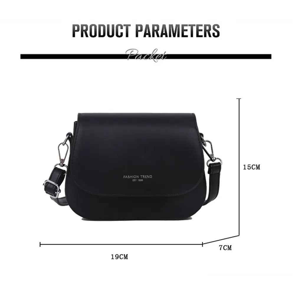 Women Simple Solid Color Saddle Shoulder Bag Crossbody Bag Flap Messenger Bag Women's Handbags