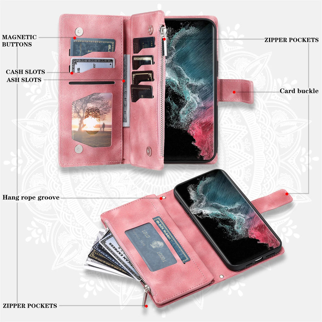 Embossing LLeather Wallet Case For Xiaomi Redmi Note 15 14 Pro + 13 12 11 Pro Plus 5G 12S 11S 10S 9S 10 9 Pro 4G EU Flip Cover