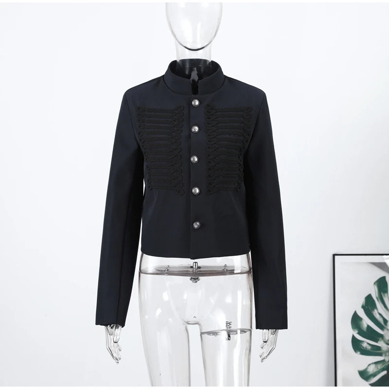 Napoleon Women Jackets Coat Solid Single Breasted Pad Shoulder Loose Outwear 2026 Female Spring New Chic Elegant Coats Jackets