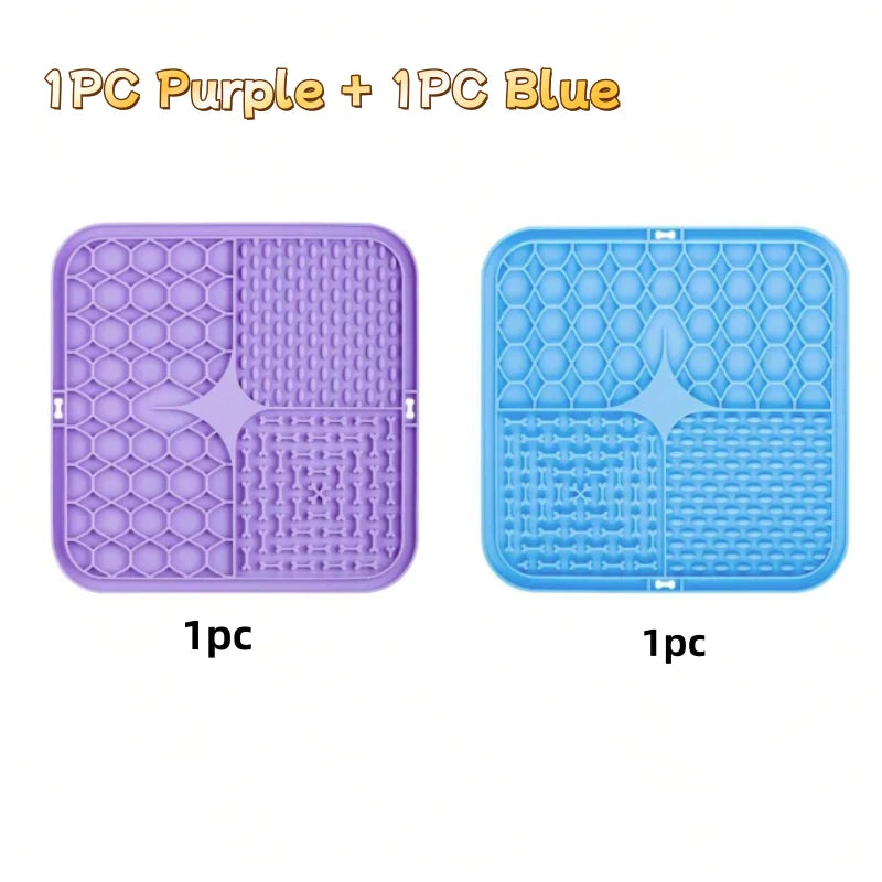 Pet Lick Silicone Mat Slow Feeder Dog Food Plate Bathing Distraction Sucker Training Feeder for Dogs Kitchen Supplies