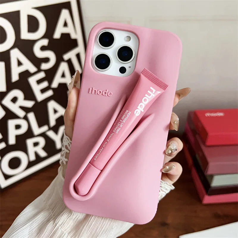 Autumn Ribbon Toast Raspberry Espresso Vanilla Lip Gloss Case For iPhone 17 16E 16 12 13 14 15 11 Pro Max Plus Phone Cover