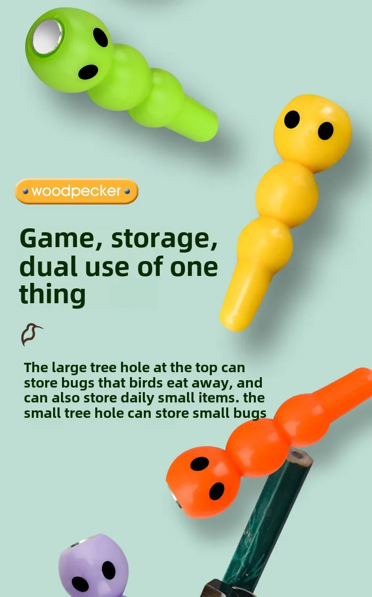 Woodpecker Toys Fishing Catching Insects Small Game Bird Catching Insects Magnetic Puzzle Early Education Training Exercise Toys