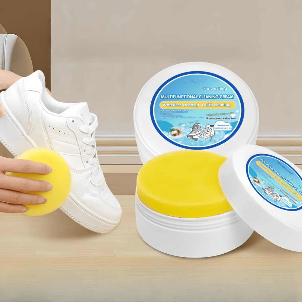 White Sneaker Cleaning Cream, Whitening and Stain Removal for Shoes, Leather, Car Interior, Women's Bags