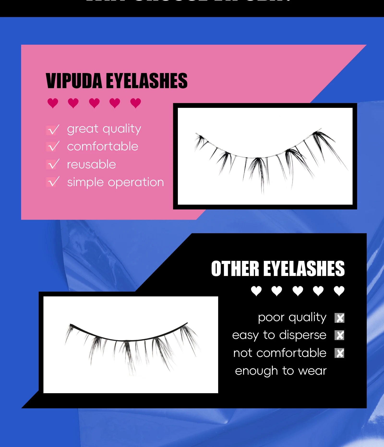 Vipuda Lower Lashes 5 Pairs Clear Band Bottom Lashes Natural Wispy Handmade Under Eye Lashes Extensions Soft Fake Lashes Pack
