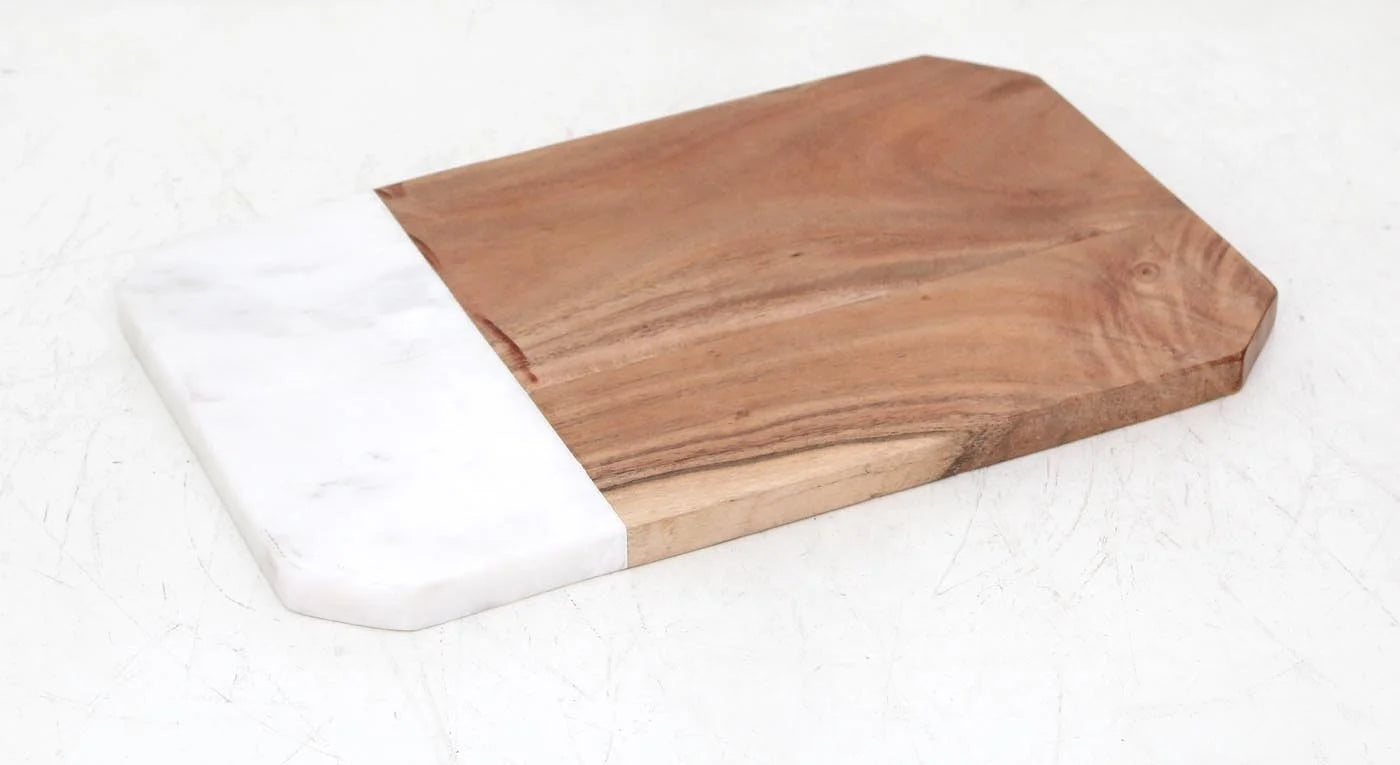 Chopping Board of Marble and Wood for Cutting and Chopping in the Kitchen Round Marble Cutting Board