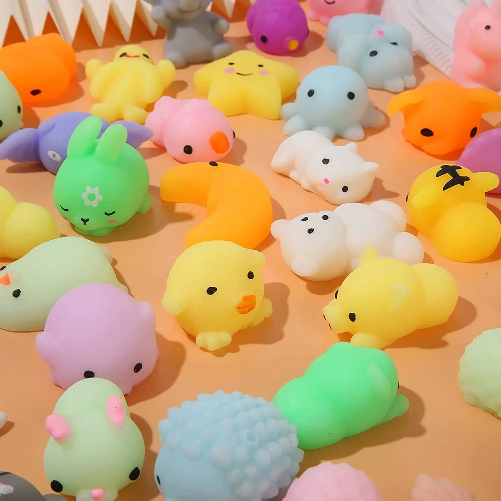 20Pcs Mochi Squishy Toy Kawaii Mini Animals Squishies Stress Relief Toys for Kids Boys Girls Birthday Gifts Party Favors Prizes