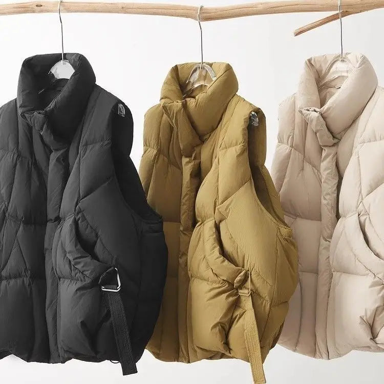Women's Puffer Vest Fall Casual Stand Collar Lightweight Bodywarm Sleeveless Zip Up Padded Jackets Outerwear Padded Coat Women