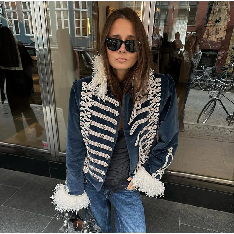 Napoleon Women Jackets Coat Solid Single Breasted Pad Shoulder Loose Outwear 2026 Female Spring New Chic Elegant Coats Jackets